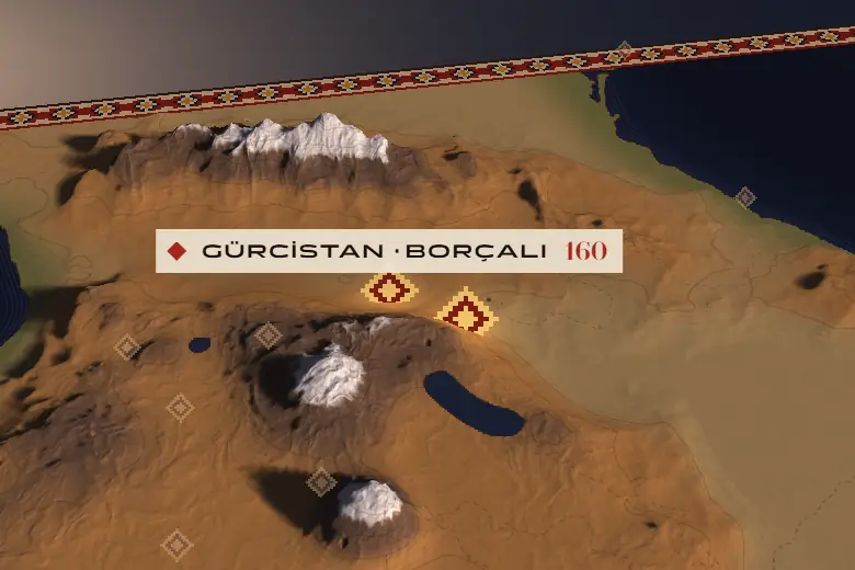 Yurt: Borçalı ve Kazak — haritada göç yolları